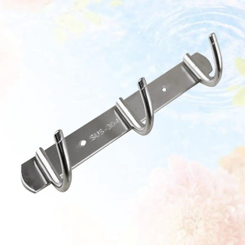 Heavy Duty Stainless Steel Wall Mount Hooks Low Profile Hidden Storage Setup Hella Durable Rust Resistant Key And Coat Rack Three Pack shown from the side.