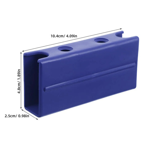 Two Pack Playpen Rod Connector Kit for Indoor Baby Fence Panels, blue plastic coupling for 2.5x5cm pipes, side view