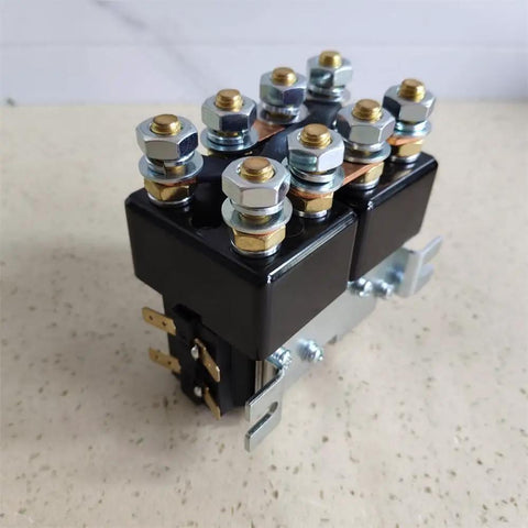 Top Shelf Sw822 Replacement Contactor 48V DC 100 Amps Double Pole Single Throw view showing mounting and terminal connections.