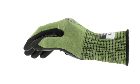 Side view of SpeedKnit S2EC06 Coated Knit Work Gloves With HPPE For ANSI A4 Cut And ANSI 4 Abrasion Resistance, Green, Large