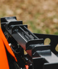 Close-up of Skid Steer Sod Roller With Adjustable 36in 44in 52in Widths, Universal Quick Tach mount detail, heavy-duty construction