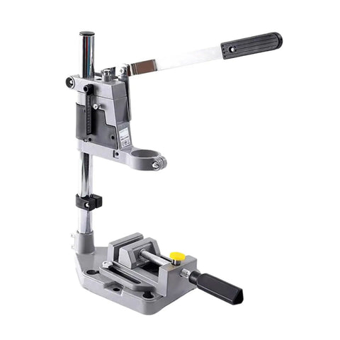 Adjustable Electric Drill Press Stand And Holder Bracket For Workbench Clamp Tool Station Lightweight Aluminum Alloy with clamp feature.