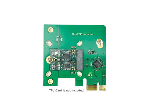 Compact Dual Edge Tpu Pcie X1 Low Profile Adapter With Coral Accelerator Support For Machine Learning Ai Projects showing PCB design.