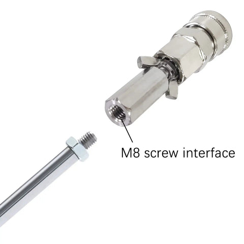 M8 screw interface on VacU Lock End Connector For Reciprocating Linear Actuator DIY Design In Stainless Steel, 3.3 inch, 121g