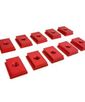 Pack of 10 red alloy M6/M8 sliders for Premium Aluminum T Track Router Kit With M6 And M8 Slot Nut Jigs For Woodworking Tables And Miter Track