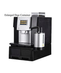 Super Automatic Espresso Machine And Hot Water Dispenser Combo Featuring Easy One Touch Operation with enlarged drip container.