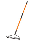 Heavy Duty Garden Rake With 14 Tines And 58 Inch Fiberglass Handle Built To Last High Carbon Steel Build For Extreme Durability