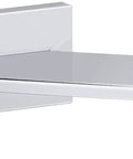 Square Shower Foot Rest With Shaving Ledge in durable metal construction and corrosion resistant finish, side view.