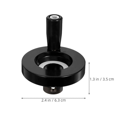 Dual Installation Black Bakelite And Aluminum Alloy Crank Handle Grip For Milling Machines with measurements shown
