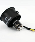 64mm 12 Blade EDF Ducted Fan with 4S 2840-KV3200 Brushless Outrunner Motor for RC Jet Aircraft; black matte finish with CNC laser spinner