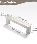 Size guide for Six Pack Three And A Half Inch Cabinet Pulls Stainless Steel Kitchen Handles Brushed Nickel Durable Rust Resistant Hardware