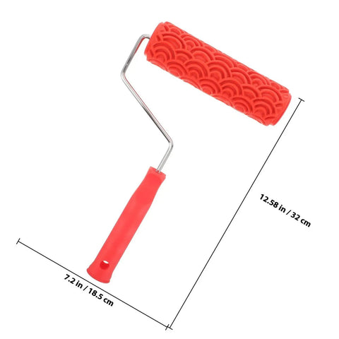 Rubber Texture Paint Roller For Easy Peasy Wall Embossing And Quick Home Reno Makeovers That Deck Out Your Space With Knockout Decorative Finishes And Zero Stress, red rubber, 12.58 in.