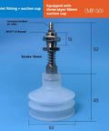 Industrial Vacuum Suction Arm Accessory For Pneumatic Systems With Fifty Millimeter Diameter Three Layer Suction Cup and Adapter