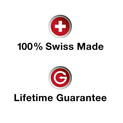100% Swiss Made and Lifetime Guarantee logos for Gasoline Slotted And Phillips Screwdriver Kit With Alloy Steel Bits Pro Grade Set.
