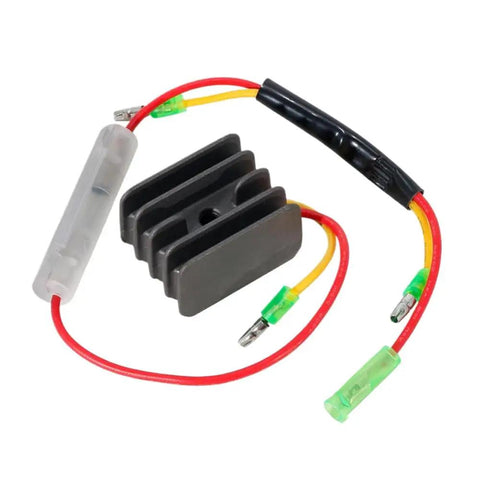 12V Voltage Regulator Rectifier For 4HP 5HP 6HP Small Engine Models M4C MFS4A2 MFS4B M5B M5BS MFS5A2 MFS6 MFS5 Replaces 369760601 369-76060-1 black finned regulator rectifier with red and yellow wires