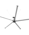 Heavy Duty 16Ft Hvls Industrial Ceiling Fan With 208 240V Three Phase, silver fan blades for cooling large warehouse spaces.
