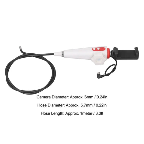 Two Way Articulating Borescope Camera With 180 Degree Dual Tilt Head And 6Mm Probe On A 3.3 Foot Snake Cable, featuring a 6mm camera and 3.3ft cable.