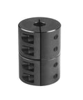 Tough As Nails Heavy Duty Shaft Coupling For Five Eighths To One Half Bore 1.5 Inch Outer Diameter 2.25 Inch Length Single Split Clamp Black Oxide Finish Forty Five Steel Includes Quarter By Five Eighths Inch Set Screws For Solid Fit. black oxide steel shaft coupling with set screws