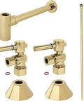 Trimscape Modern Sink Trim Kit With Bottle Trap In Polished Brass Solid Brass Construction Includes Two Angle Stops