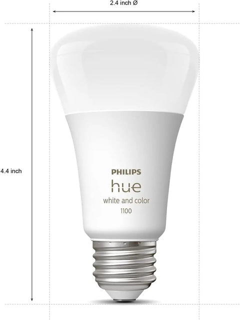 Smart Button Starter Kit With Bridge And 3 Warm White 60W Equivalent A19 Bulbs, Includes One Smart Button displayed size details