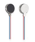 10x3mm Mini Vibration Motors Pack, 3V DC Coin Button Type Micro Vibe Motors with Two Wires, flat coin shaped front and back view