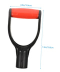 Two Pack D Shaped Shovel Handles Replacement For Snow Shovels And Scoop Shovels, Easy Grip Bucket Handle Replacement, dimensions shown
