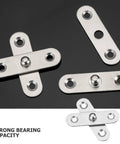 Hidden Door Hinges Kit, 12 Pack Stainless Steel Pivot Hinges With 360 Degree Rotation, Rust Resistant, Concealed Design, shown on surface