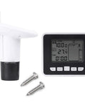 Water Level Sensor With Temperature Readout And Alarm, Ultrasonic Depth Meter For Tanks And Ponds, includes display and sensor