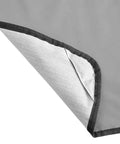 Close-up of Badass 72 By 112 Inch Machine Cover Built From Tough Cotton Plastisol Fabric with gray underside.