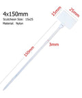 Rock Solid 100 Pack Nylon Self Locking Cable Ties With Write On Labels Hella Durable Zip Ties 150mm long white nylon tag strap