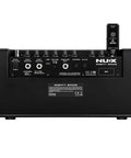 Rear view of 30W Wireless Modeling Guitar Amplifier With Built In IRs Dual 4 Inch Coaxial Speakers 7 Presets Ultra Low Latency 7 Hours Play Time Ultra Portable Practice Amp For On The Go Jams showing control panel and inputs.