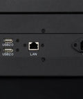 Connectivity ports on the back of Top Shelf 49 Inch Interactive Touchscreen Kiosk with USB, LAN, and power options.