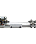Compact Mini Metal And Woodworking Lathe With Adjustable 12- to 24-Volt Speed Control For Precision Grinding Polishing And Crafting Projects side view with motor and adjustable components