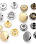 Assorted snap fasteners including Antique Brass Snap Fasteners 15Mm Heavy Duty Ring Socket Snaps Pack Of 10 Color Plated Solid Brass Press Stud Poppers For Crafts Leatherwork Bags And DIY Projects