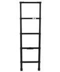 RV Telescoping Bunk Bed Ladder With Mounting Brackets Lightweight Aluminum Collapsible Construction 60 Inch Reach 300 LB Capacity No Fuss Fold And Stow For Campers black aluminum telescoping ladder front view