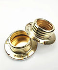 Sleek Concealed Fire Sprinkler Pipe Cover Male Thread Iron Plated Copper 5.5cm Head Plate Panel 2 Pc Set showing two gold finish pipe cover panels.