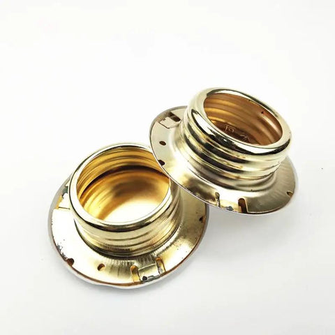 Sleek Concealed Fire Sprinkler Pipe Cover Male Thread Iron Plated Copper 5.5cm Head Plate Panel 2 Pc Set showing two gold finish pipe cover panels.