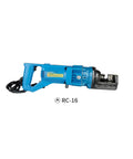 Powerful Portable Electric Hydraulic Rebar Cutter 4-25 Mm Steel Bar Shear for Construction Sites, blue design with handle and cutting blade.