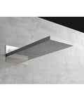 Shower System with Waterfall Rainfall Head, Handheld, Wall-Mounted Faucet, rectangular brass shower head, modern design.