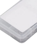Container box for 200 Piece E Clip Assortment Kit Stainless Steel External Retaining Rings For Bearings Gears Pulleys And Shafts High Tension Strength Prevents Loosening Easy Install And Strong Grip