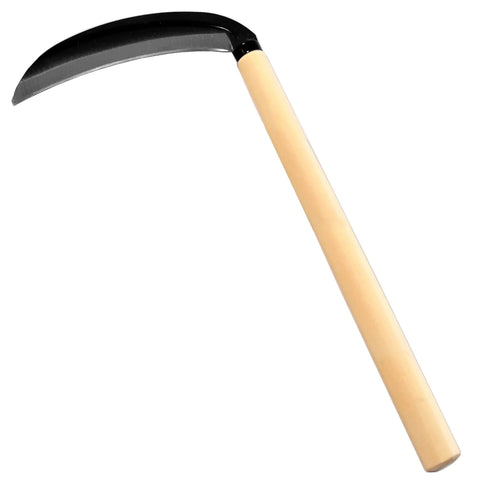 Grass Sickle Garden Tool 7.6 Inch Blade, Japanese Style Kama Weeding Sickle With Carbon Steel Blade And Wooden Handle