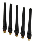 Premium 5 Pack Long Back Cup For TIG Torch WP-17 WP-18 WP-26 High Temp Resistant Ceramic nozzle in black, suitable for precision welding.