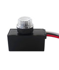 Side view of Auto On Off Dusk To Dawn Photoelectric Sensor Switch 12V DC 10A Outdoor Lighting Control, compact black box design