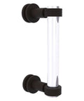 Clearview Collection 8 Inch Single Side Shower Door Pull With Grooved Accents In Oil Rubbed Bronze Premium Solid Brass Build Easy Concealed Mount Built Tough For Your Bath Decor, front view