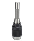Premium Integral Drill Chuck Keyless With Straight Shank For Milling Machine, Features 1-13mm Clamping Range showing silver and black design