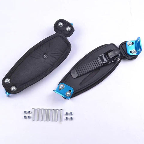 Adjustable Electric Skateboard Foot Strap Nylon Feet Holder Belt With L Shaped Buckle and screws, top view