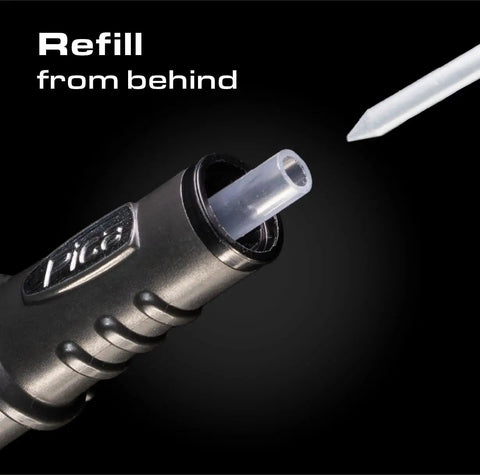 Refilling detail of Ten Lead Dry Pencil Case White Finish Model 4043 with Mechanical Pencil Refills Bundle for Drawing and Office Use.