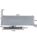 Heavy Duty Pivot Floor Spring Hinge With Hydraulic Door Closer For Zero Drama Install And Badass Holding Power And Solid Grip, metal dimensions shown.