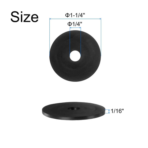 Set Of 12 Rubber Spacers For Vibration Damping 1-1/4 Inch Outer Diameter 1/4 Inch Inner Diameter 1/16 Inch Thick grommet