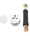 Top Notch Cam Lock Furniture Screw Set For Home DIY Carbon Steel Connectors Silver Finish close-up of components